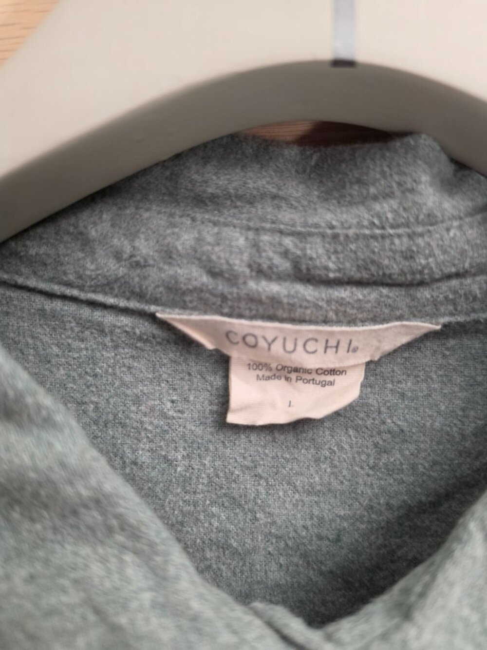 Coyuchi Cloud Brushed Organic Flannel Pajama Set Thyme L - Picture 5 of 5